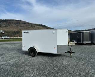 Thumbnail Photo of 2026 Royal Cargo 5x10 Cargo Enclosed Trailer V Nose Barn Doors White