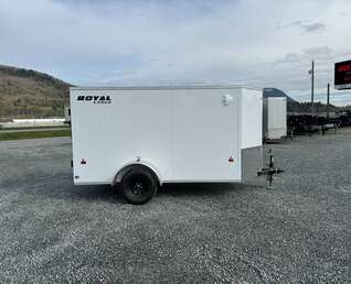 Thumbnail Photo of 2026 Royal Cargo 5x10 Cargo Enclosed Trailer V Nose Barn Doors White