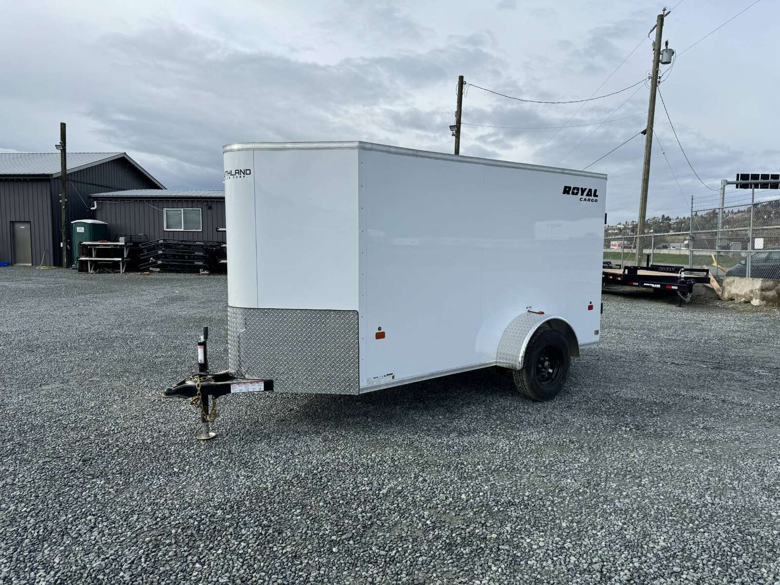 Photo of 2026 Royal Cargo 5x10 Cargo Enclosed Trailer V Nose Barn Doors White