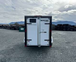Thumbnail Photo of 2026 Royal Cargo 5x10 Cargo Enclosed Trailer V Nose Barn Doors White