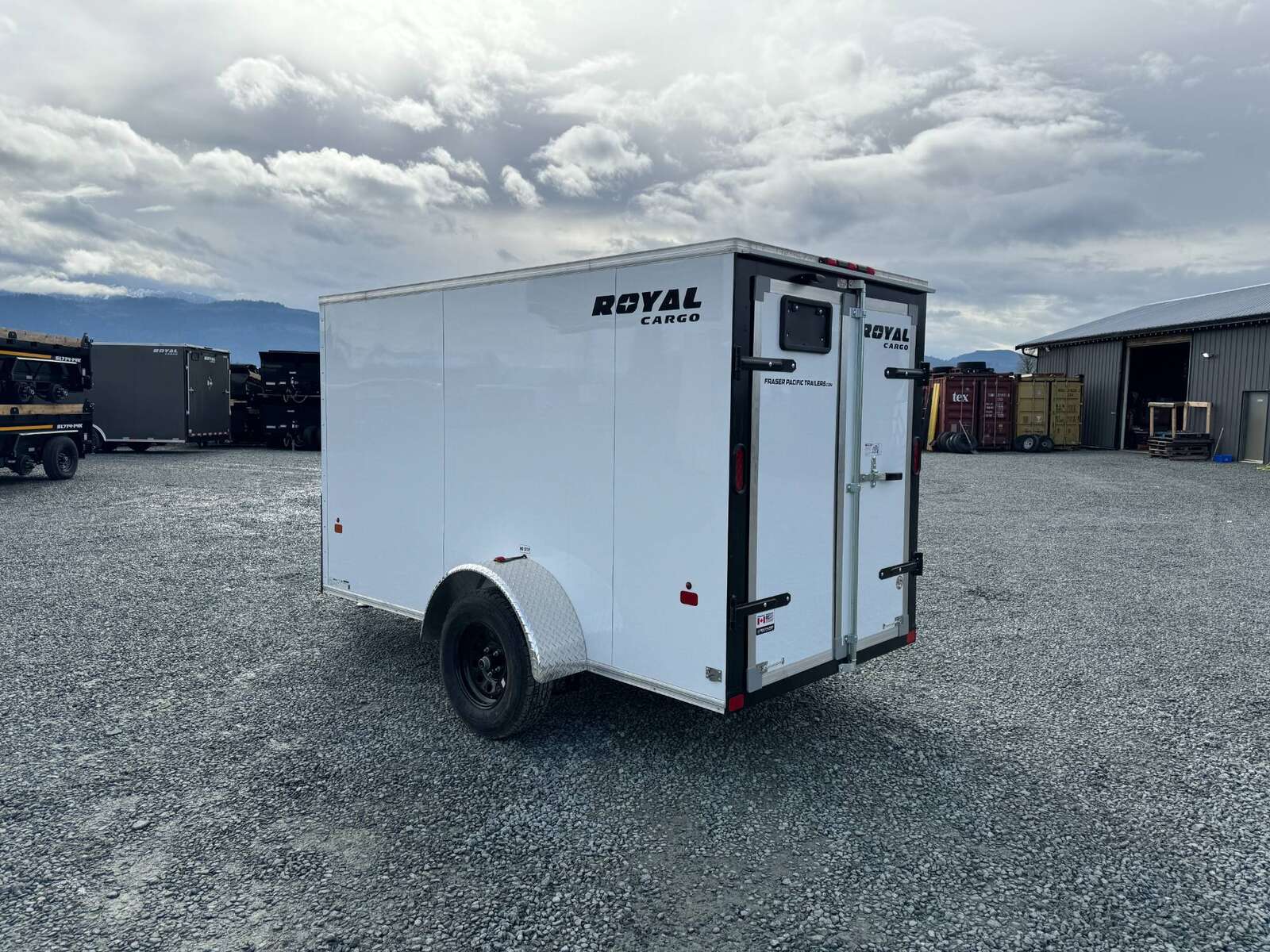 Photo of 2026 Royal Cargo 5x10 Cargo Enclosed Trailer V Nose Barn Doors White