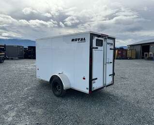 Thumbnail Photo of 2026 Royal Cargo 5x10 Cargo Enclosed Trailer V Nose Barn Doors White