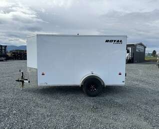 Thumbnail Photo of 2026 Royal Cargo 5x10 Cargo Enclosed Trailer V Nose Barn Doors White