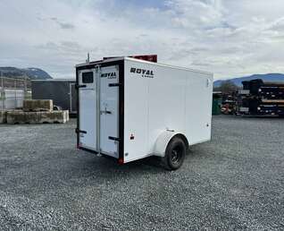 Thumbnail Photo of 2026 Royal Cargo 5x10 Cargo Enclosed Trailer V Nose Barn Doors White