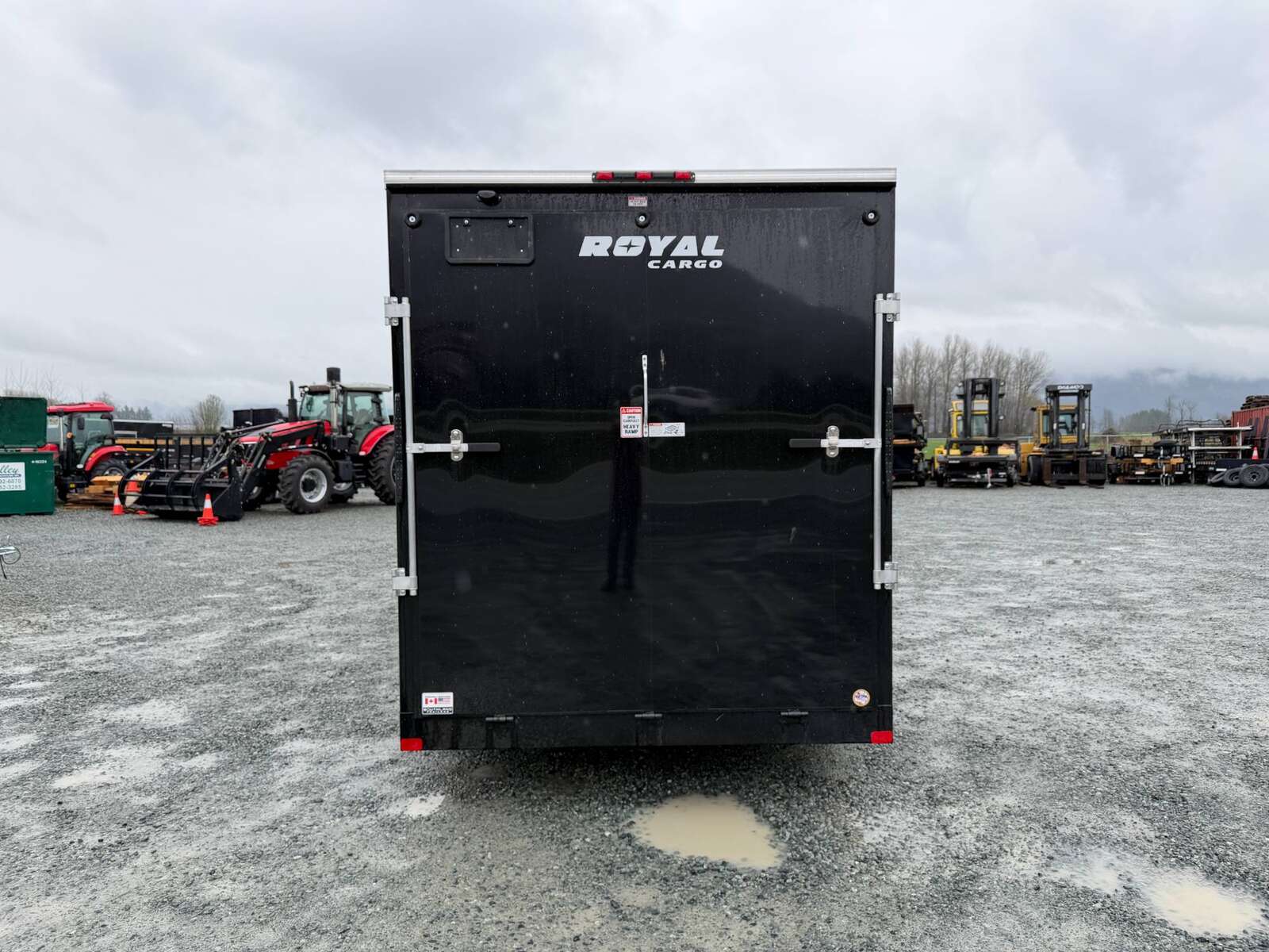 Photo of Pre Owned Used 2026 Royal 7x16 Enclosed Cargo Trailer V Nose Ramp Door Black 7700lb GVW Extra Height
