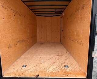 Thumbnail Photo of Pre Owned Used 2026 Royal 7x16 Enclosed Cargo Trailer V Nose Ramp Door Black 7700lb GVW Extra Height