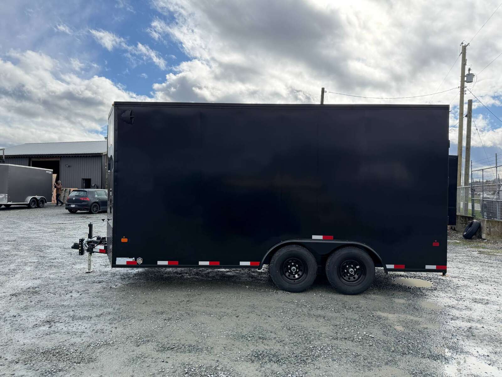 Photo of 2026 Royal Cargo 8.5X16 V NOSE Cargo / Enclosed Trailer BLACK w/ BLACKOUT PKG RAMP DOOR EXTRA HEIGHT 11,400LB GVW (GSR)