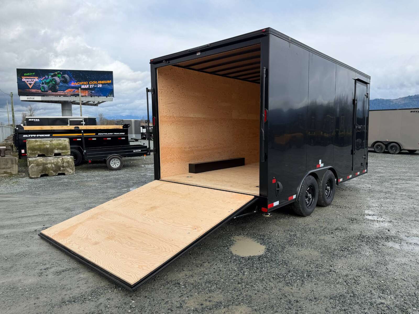 Photo of 2026 Royal Cargo 8.5X16 V NOSE Cargo / Enclosed Trailer BLACK w/ BLACKOUT PKG RAMP DOOR EXTRA HEIGHT 11,400LB GVW (GSR)