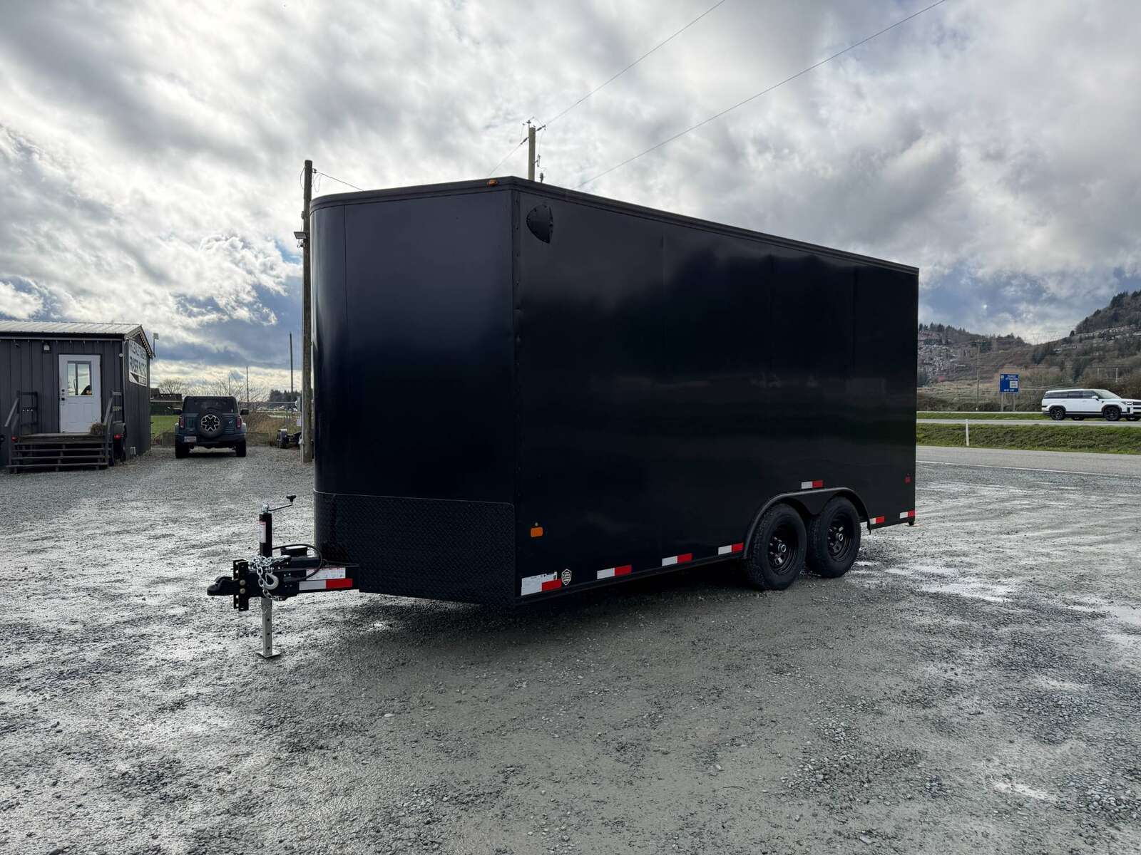 Photo of 2026 Royal Cargo 8.5X16 V NOSE Cargo / Enclosed Trailer BLACK w/ BLACKOUT PKG RAMP DOOR EXTRA HEIGHT 11,400LB GVW (GSR)