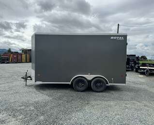 Thumbnail Photo of 2026 Royal Cargo 7X14 V Nose 7700LB GVW BARN DOORS Charcoal Grey Enclosed Cargo Trailer Extra Tall