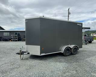 Thumbnail Photo of 2026 Royal Cargo 7X14 V Nose 7700LB GVW BARN DOORS Charcoal Grey Enclosed Cargo Trailer Extra Tall