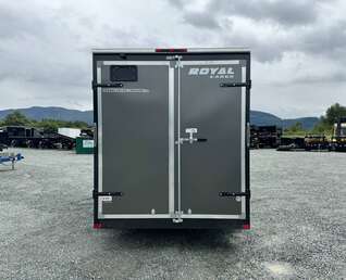 Thumbnail Photo of 2026 Royal Cargo 7X14 V Nose 7700LB GVW BARN DOORS Charcoal Grey Enclosed Cargo Trailer Extra Tall