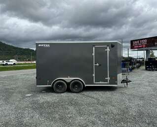 Thumbnail Photo of 2026 Royal Cargo 7X14 V Nose 7700LB GVW BARN DOORS Charcoal Grey Enclosed Cargo Trailer Extra Tall