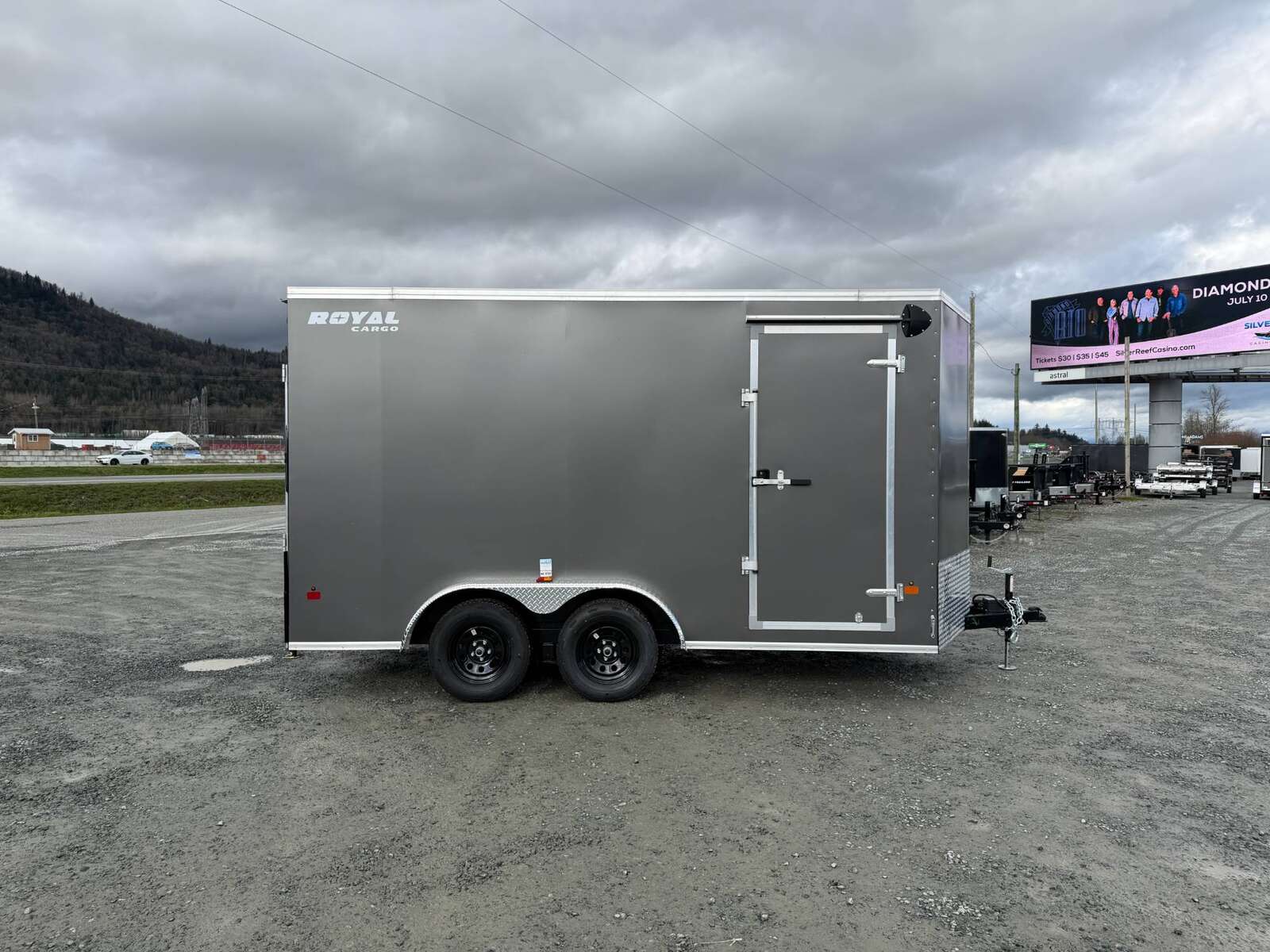 Photo of 2026 Royal 7.5X14 Cargo / Enclosed Trailer RAMP DOOR EXTRA HEIGHT 7700LB GVW Charcoal Grey (GSR)