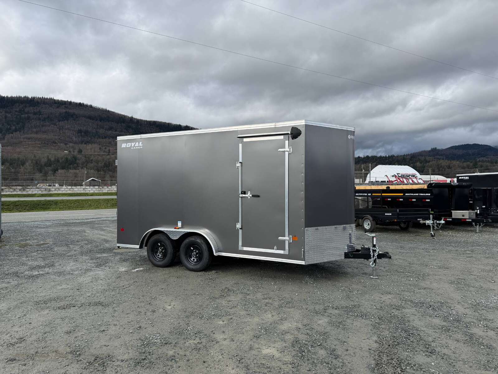 Photo of 2026 Royal 7.5X14 Cargo / Enclosed Trailer RAMP DOOR EXTRA HEIGHT 7700LB GVW Charcoal Grey (GSR)