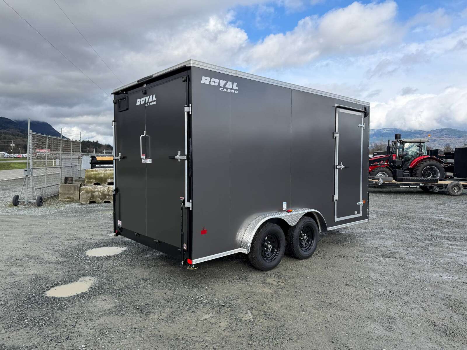 Photo of 2026 Royal 7.5X14 Cargo / Enclosed Trailer RAMP DOOR EXTRA HEIGHT 7700LB GVW Charcoal Grey (GSR)