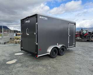 Thumbnail Photo of 2026 Royal 7.5X14 Cargo / Enclosed Trailer RAMP DOOR EXTRA HEIGHT 7700LB GVW Charcoal Grey (GSR)