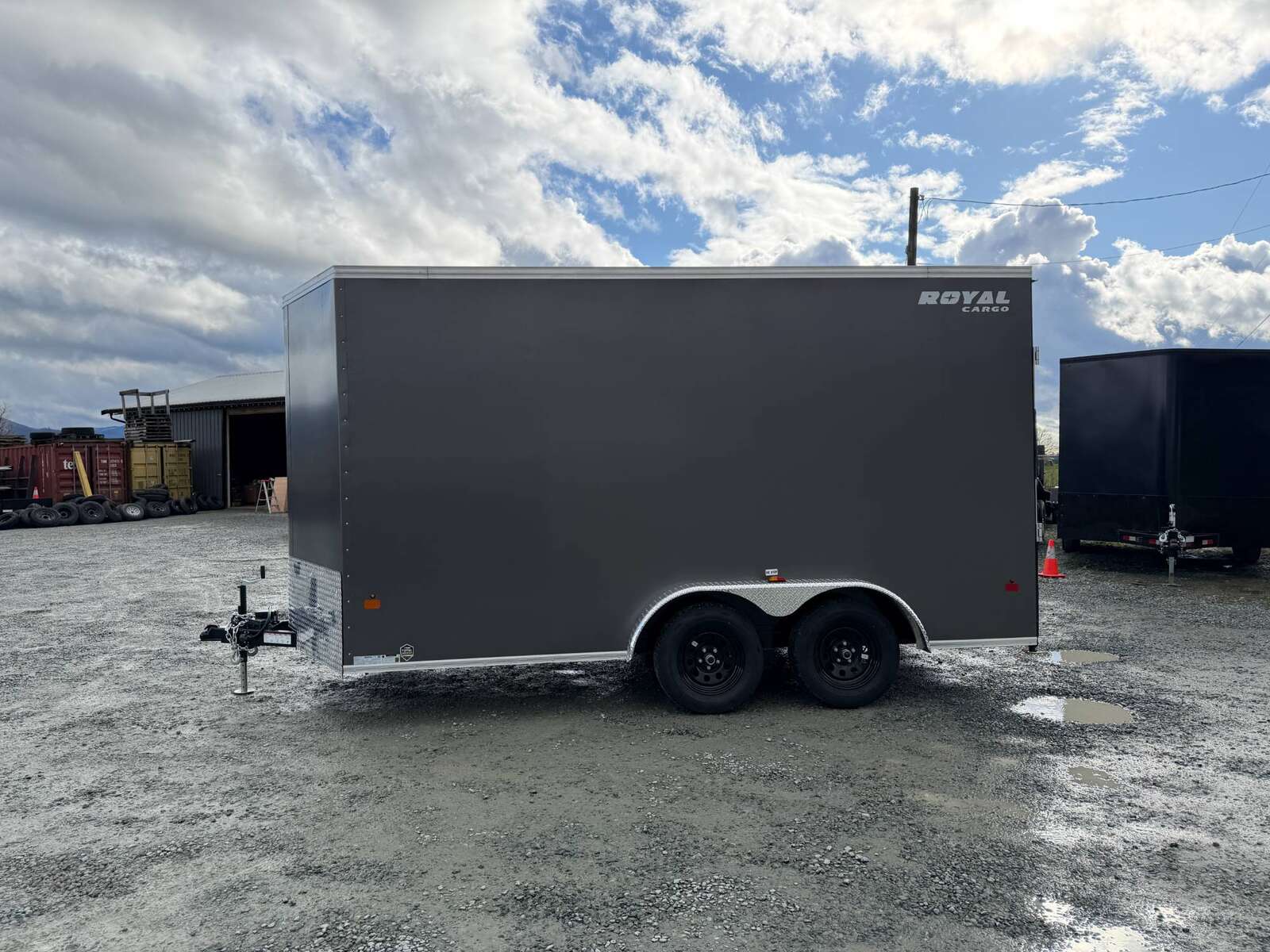 Photo of 2026 Royal 7.5X14 Cargo / Enclosed Trailer RAMP DOOR EXTRA HEIGHT 7700LB GVW Charcoal Grey (GSR)