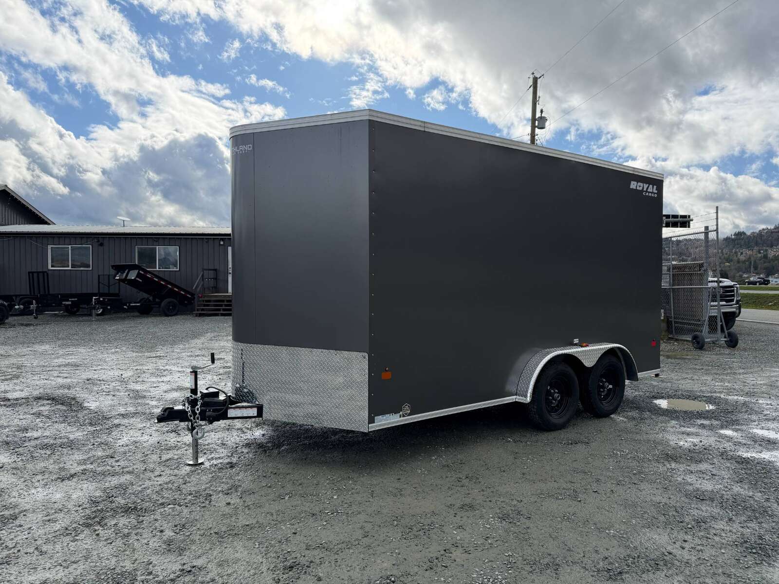 Photo of 2026 Royal 7.5X14 Cargo / Enclosed Trailer RAMP DOOR EXTRA HEIGHT 7700LB GVW Charcoal Grey (GSR)