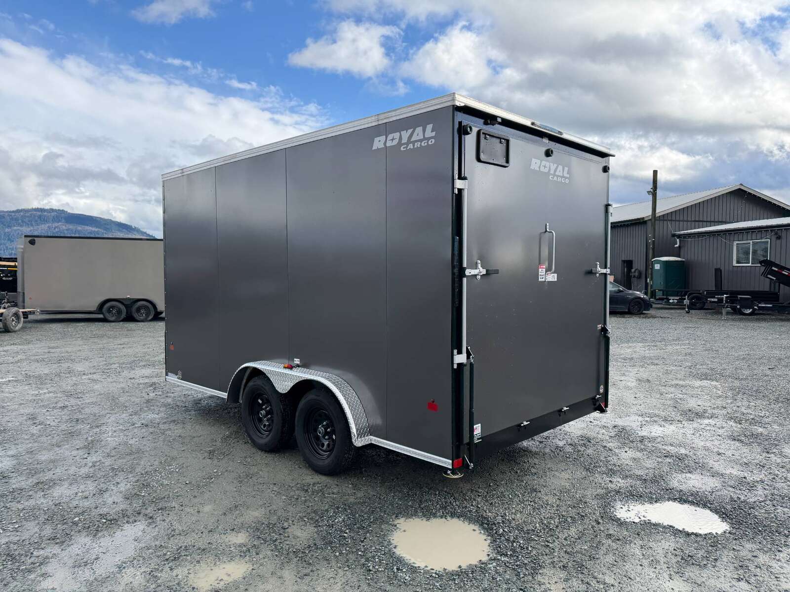 Photo of 2026 Royal 7.5X14 Cargo / Enclosed Trailer RAMP DOOR EXTRA HEIGHT 7700LB GVW Charcoal Grey (GSR)