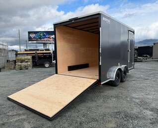 Thumbnail Photo of 2026 Royal 7.5X14 Cargo / Enclosed Trailer RAMP DOOR EXTRA HEIGHT 7700LB GVW Charcoal Grey (GSR)
