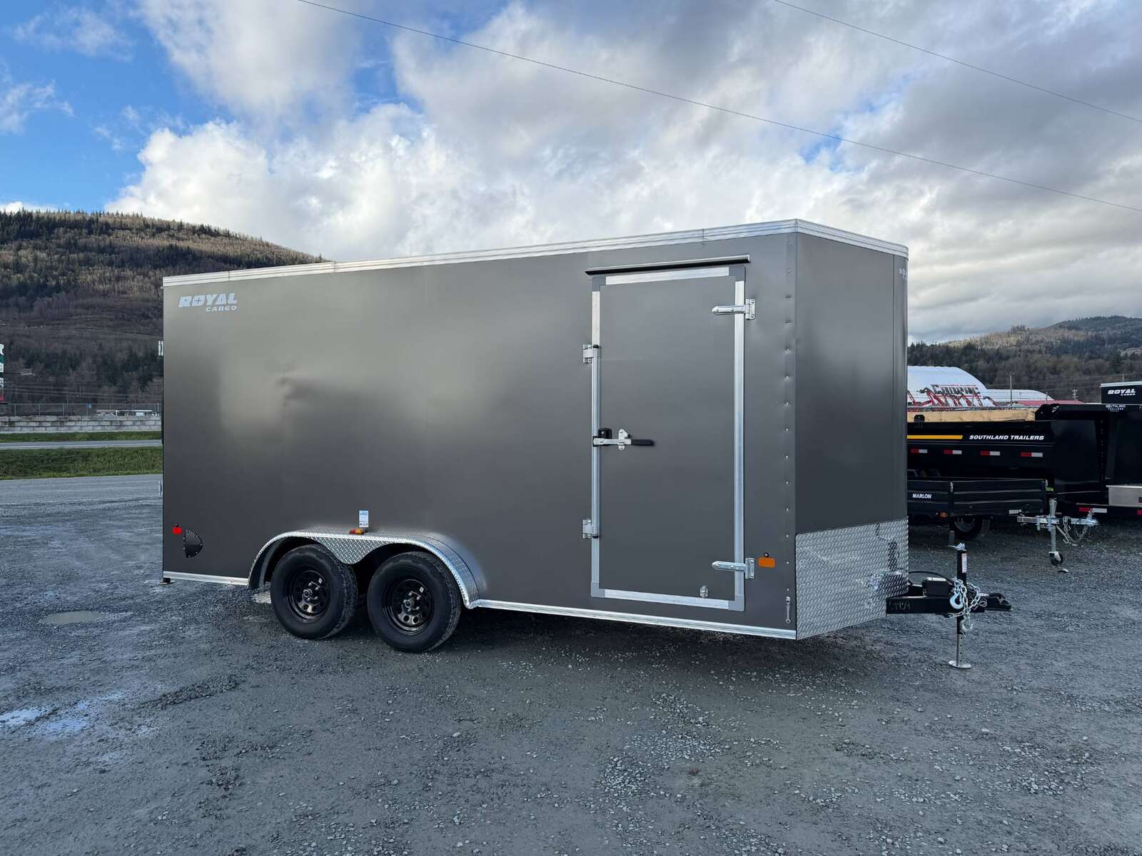 Photo of 2026 Royal 7.5X16 V-NOSE RAMP DOOR EXTRA HEIGHT Cargo / Enclosed Trailer Pewter w/ Blackout Package 7700lb GVW (GSR)