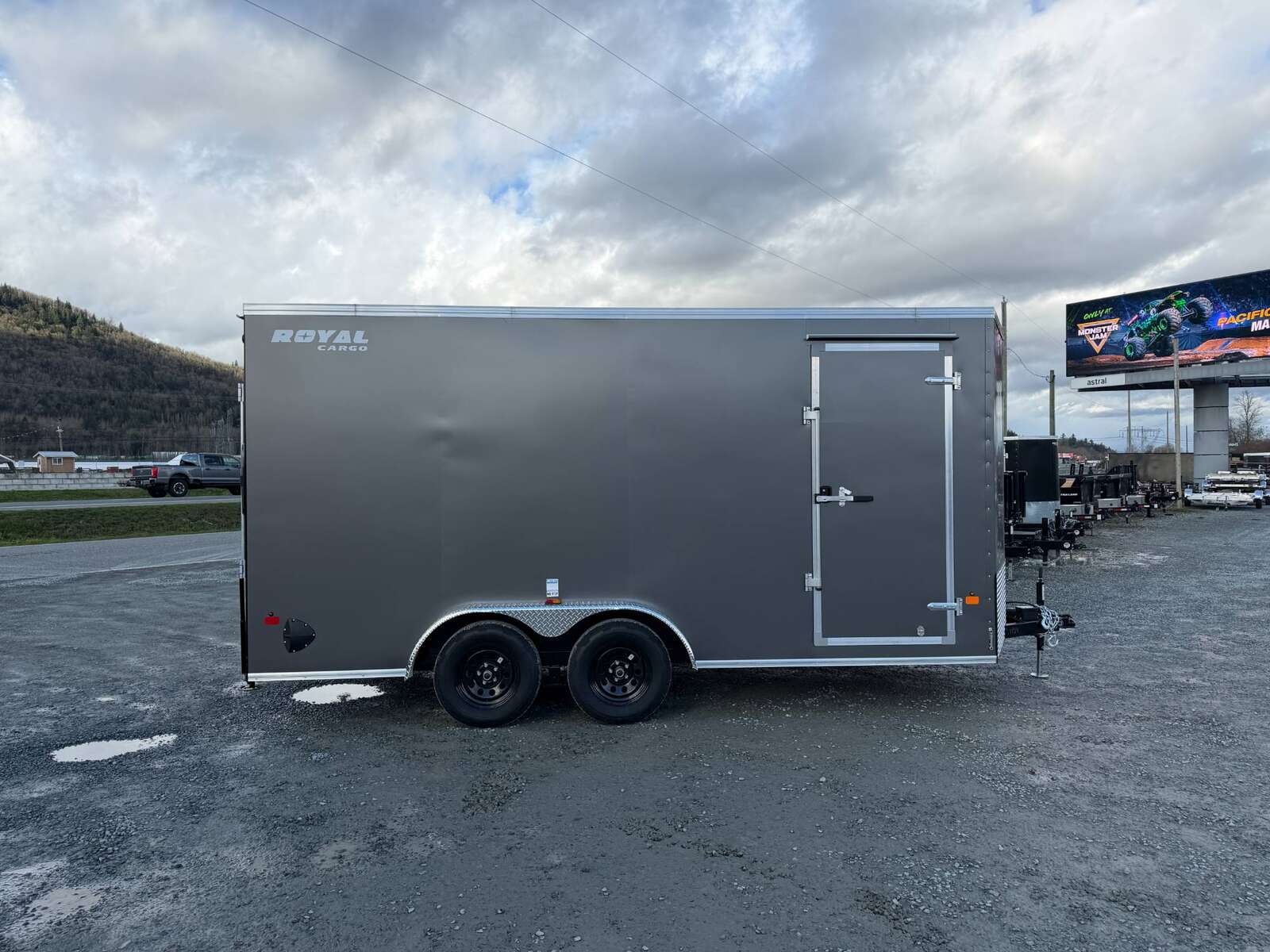 Photo of 2026 Royal 7.5X16 V-NOSE RAMP DOOR EXTRA HEIGHT Cargo / Enclosed Trailer Pewter w/ Blackout Package 7700lb GVW (GSR)