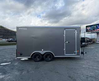 Thumbnail Photo of 2026 Royal 7.5X16 V-NOSE RAMP DOOR EXTRA HEIGHT Cargo / Enclosed Trailer Pewter w/ Blackout Package 7700lb GVW (GSR)