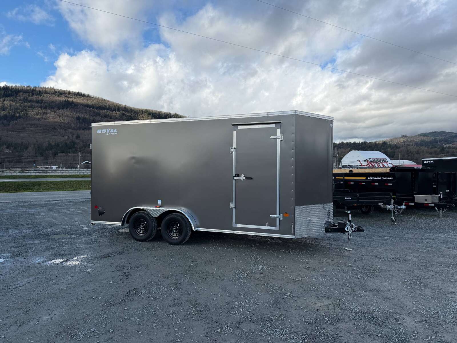 Photo of 2026 Royal 7.5X16 V-NOSE RAMP DOOR EXTRA HEIGHT Cargo / Enclosed Trailer Pewter w/ Blackout Package 7700lb GVW (GSR)