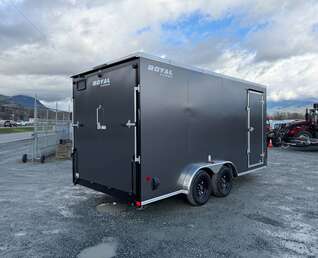 Thumbnail Photo of 2026 Royal 7.5X16 V-NOSE RAMP DOOR EXTRA HEIGHT Cargo / Enclosed Trailer Pewter w/ Blackout Package 7700lb GVW (GSR)