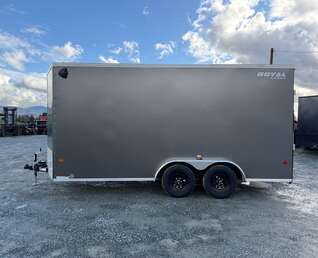 Thumbnail Photo of 2026 Royal 7.5X16 V-NOSE RAMP DOOR EXTRA HEIGHT Cargo / Enclosed Trailer Pewter w/ Blackout Package 7700lb GVW (GSR)
