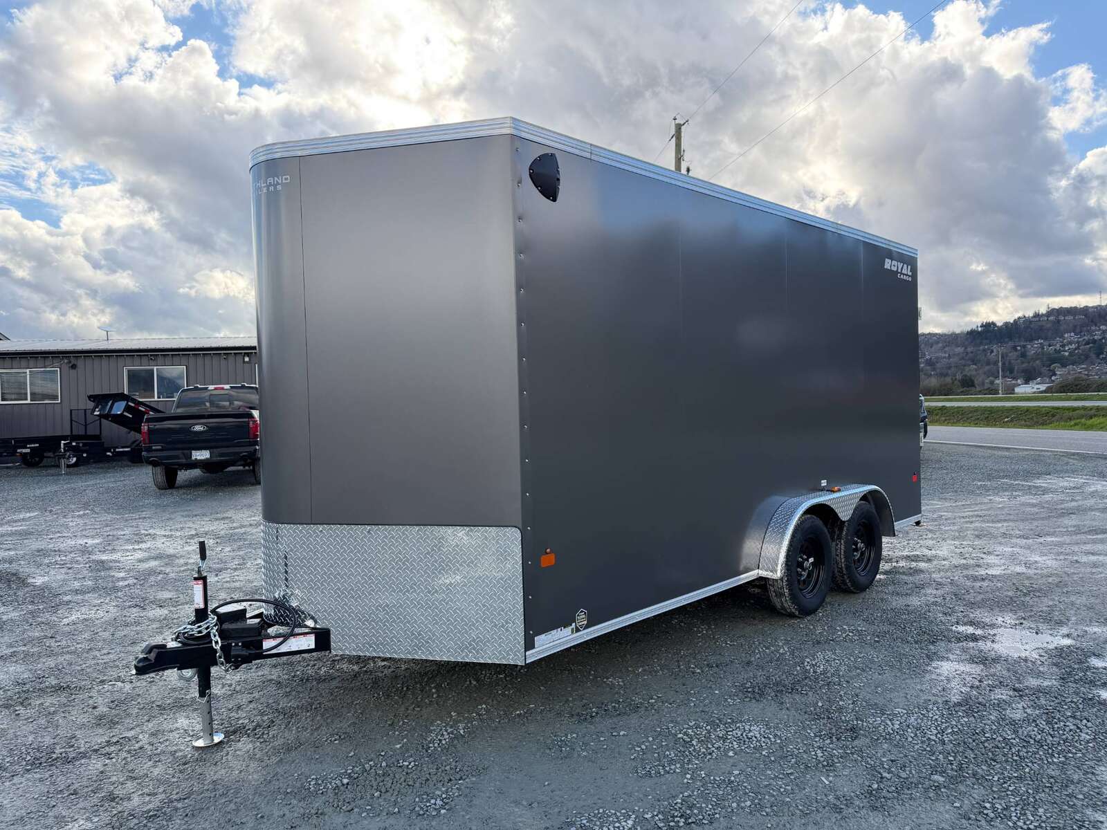 Photo of 2026 Royal 7.5X16 V-NOSE RAMP DOOR EXTRA HEIGHT Cargo / Enclosed Trailer Pewter w/ Blackout Package 7700lb GVW (GSR)