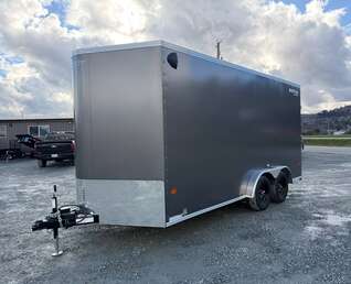 Thumbnail Photo of 2026 Royal 7.5X16 V-NOSE RAMP DOOR EXTRA HEIGHT Cargo / Enclosed Trailer Pewter w/ Blackout Package 7700lb GVW (GSR)