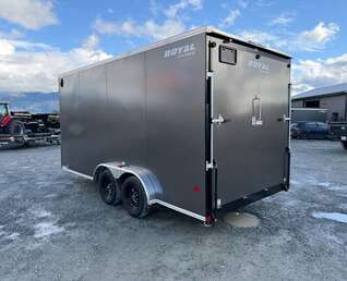 Thumbnail Photo of 2026 Royal 7.5X16 V-NOSE RAMP DOOR EXTRA HEIGHT Cargo / Enclosed Trailer Pewter w/ Blackout Package 7700lb GVW (GSR)
