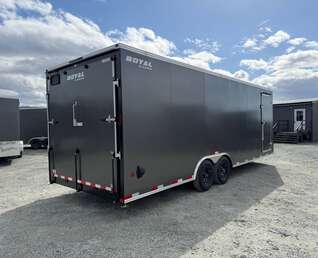 Thumbnail Photo of **SCRATCH SALE** 2026 Royal Cargo 8.5x24 V Nose Car Hauler Cargo / Enclosed Trailer 11,400lb GVW Charcoal Grey Ramp Door Extra Height (GSR)