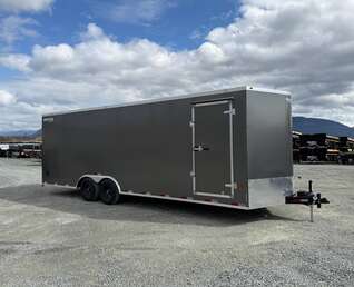 Thumbnail Photo of **SCRATCH SALE** 2026 Royal Cargo 8.5x24 V Nose Car Hauler Cargo / Enclosed Trailer 11,400lb GVW Charcoal Grey Ramp Door Extra Height (GSR)