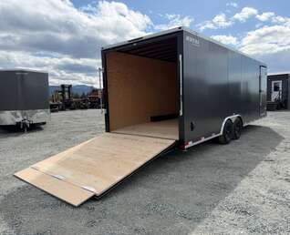 Thumbnail Photo of **SCRATCH SALE** 2026 Royal Cargo 8.5x24 V Nose Car Hauler Cargo / Enclosed Trailer 11,400lb GVW Charcoal Grey Ramp Door Extra Height (GSR)
