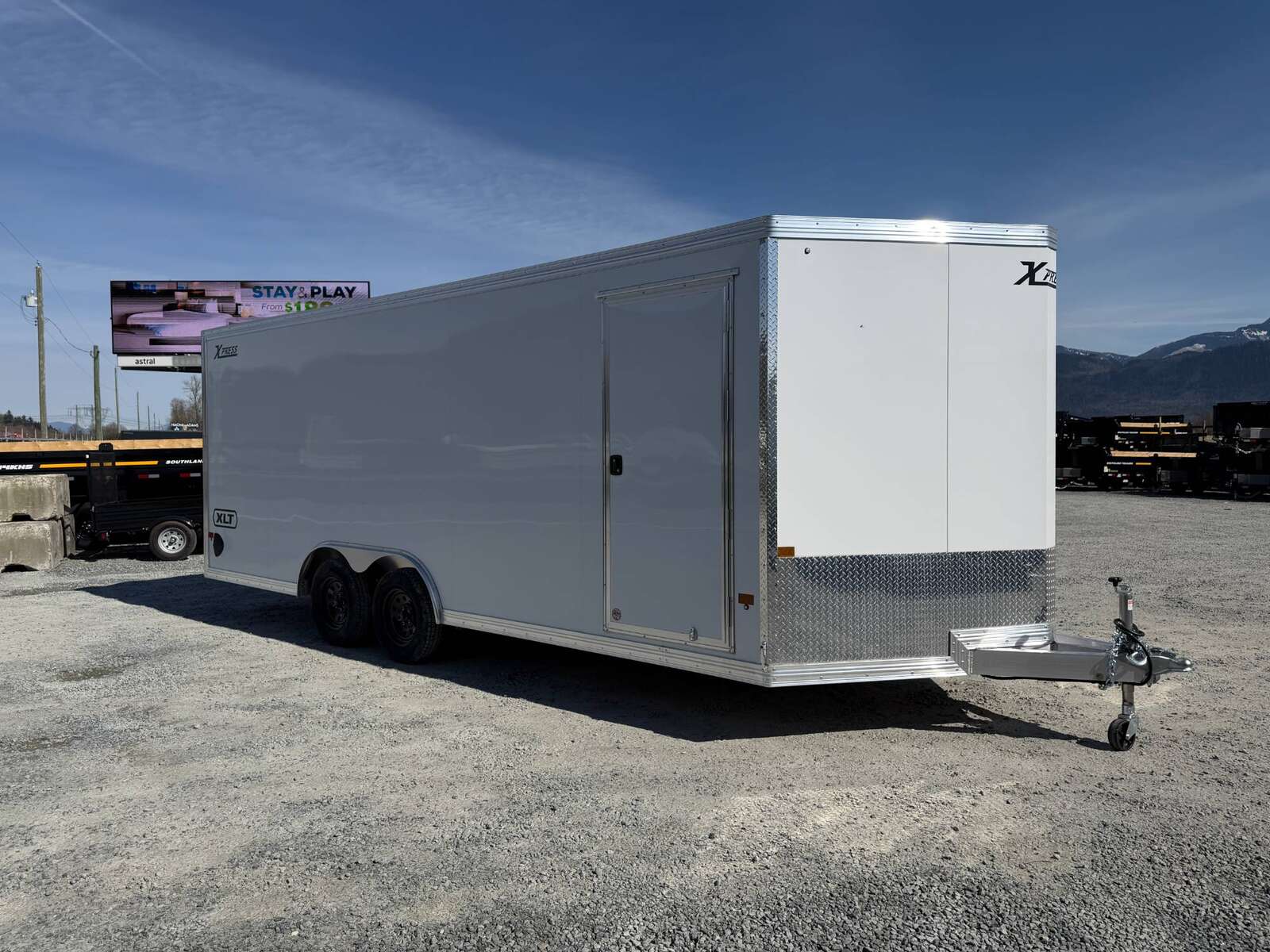 Photo of 2026 Alcom XLT Pro 8.5x20 Car Hauler Enclosed Cargo Trailer w/ Side escape door 7000lb GVW White