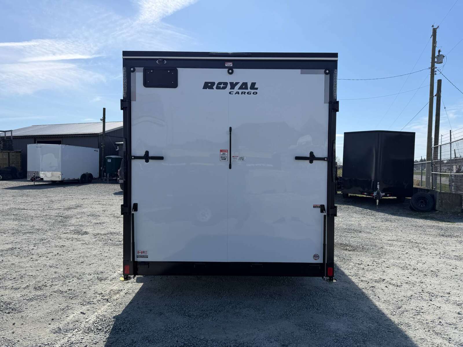 Photo of 2026 Royal 7.5x18 Cargo Enclosed Trailer Insulated Camping Package w/ Black Trim, Side Windows, Ramp Door, White