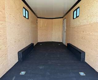 Thumbnail Photo of 2026 Royal 7.5x18 Cargo Enclosed Trailer Insulated Camping Package w/ Black Trim, Side Windows, Ramp Door, White