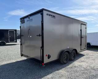 Thumbnail Photo of 2026 Royal 7.5X16 V-NOSE RAMP DOOR EXTRA HEIGHT Cargo / Enclosed Trailer Pewter w/ Blackout Package 7700lb GVW (GSR)