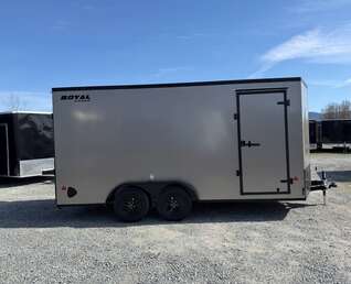 Thumbnail Photo of 2026 Royal 7.5X16 V-NOSE RAMP DOOR EXTRA HEIGHT Cargo / Enclosed Trailer Pewter w/ Blackout Package 7700lb GVW (GSR)