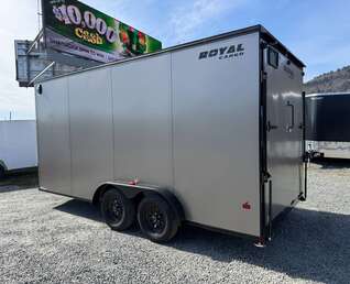 Thumbnail Photo of 2026 Royal 7.5X16 V-NOSE RAMP DOOR EXTRA HEIGHT Cargo / Enclosed Trailer Pewter w/ Blackout Package 7700lb GVW (GSR)