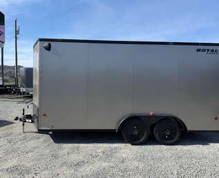 Thumbnail Photo of 2026 Royal 7.5X16 V-NOSE RAMP DOOR EXTRA HEIGHT Cargo / Enclosed Trailer Pewter w/ Blackout Package 7700lb GVW (GSR)