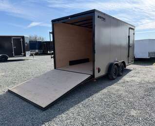 Thumbnail Photo of 2026 Royal 7.5X16 V-NOSE RAMP DOOR EXTRA HEIGHT Cargo / Enclosed Trailer Pewter w/ Blackout Package 7700lb GVW (GSR)