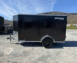 Thumbnail Photo of 2026 Royal Cargo 5x10 Cargo Enclosed Trailer V Nose Barn Doors Black
