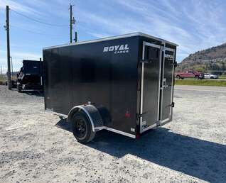 Thumbnail Photo of 2026 Royal Cargo 5x10 Cargo Enclosed Trailer V Nose Barn Doors Black