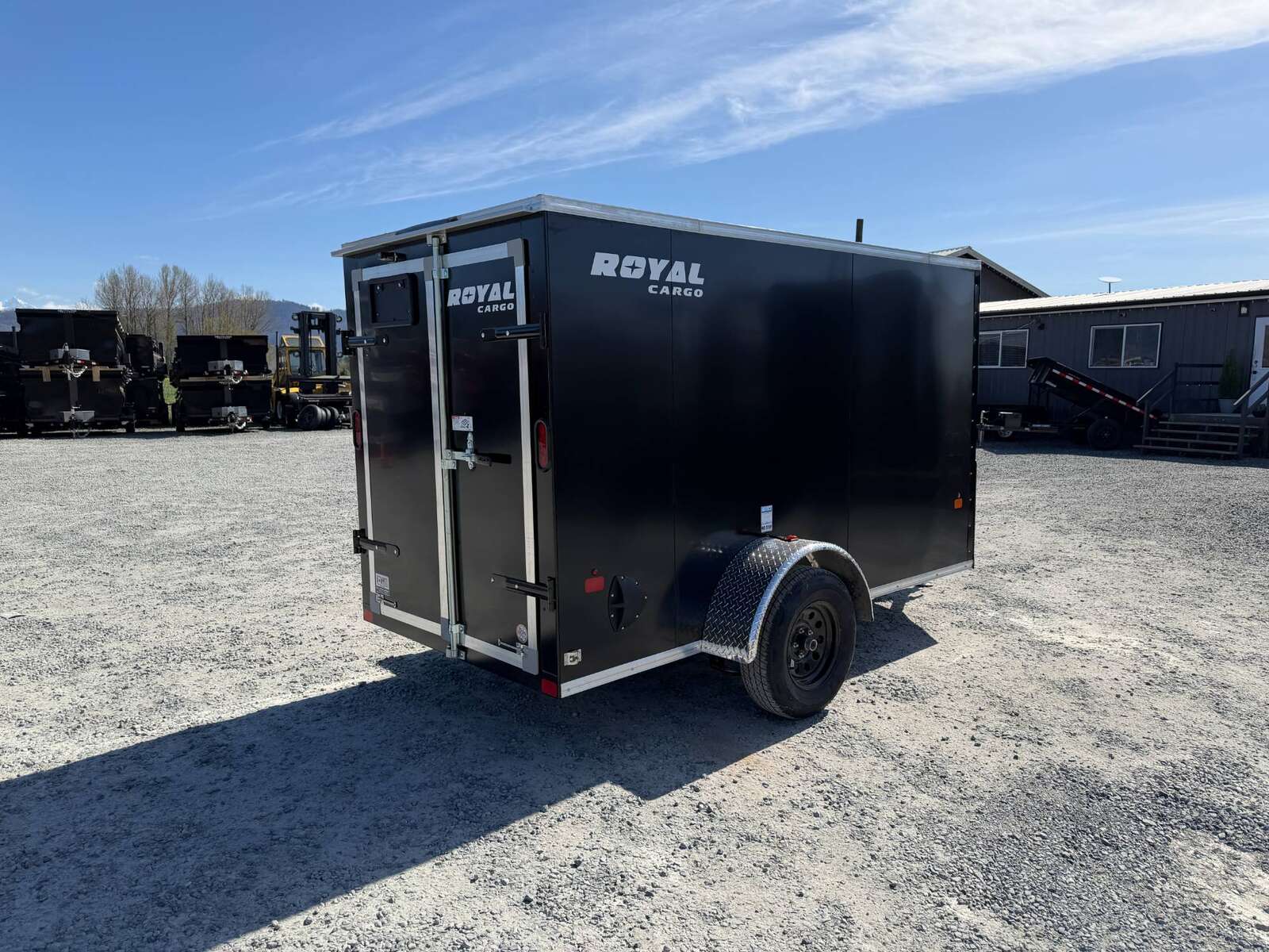 Photo of 2026 Royal Cargo 5x10 Cargo Enclosed Trailer V Nose Barn Doors Black