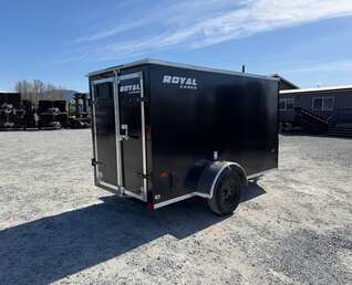 Thumbnail Photo of 2026 Royal Cargo 5x10 Cargo Enclosed Trailer V Nose Barn Doors Black