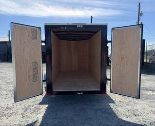 Thumbnail Photo of 2026 Royal Cargo 5x10 Cargo Enclosed Trailer V Nose Barn Doors Black